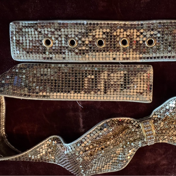Ultimate Disco Queen Gold “mesh” and rhinestone Bow Belt!Art Deco Glam ! - Picture 7 of 9